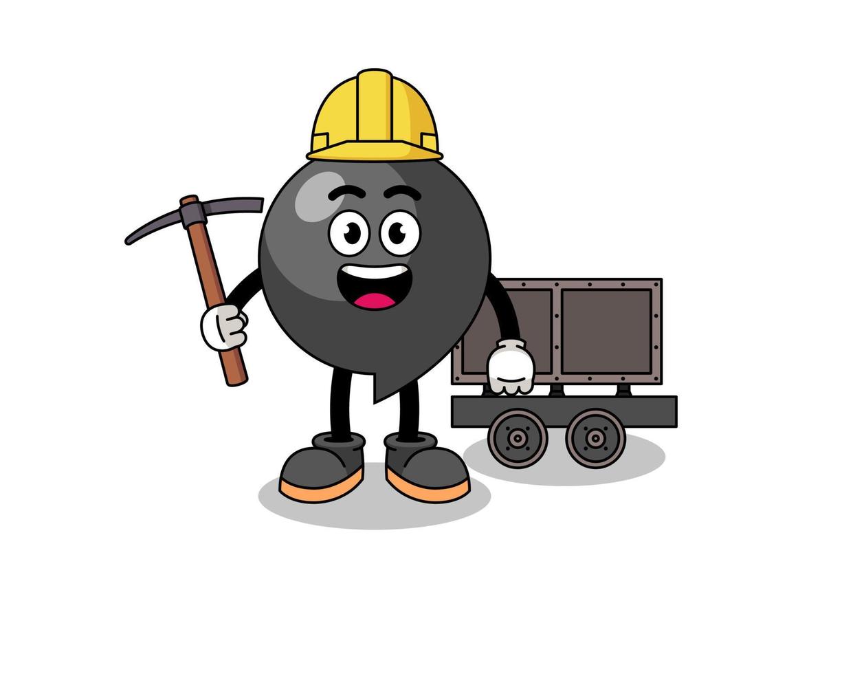 Mascot Illustration of comma symbol miner vector