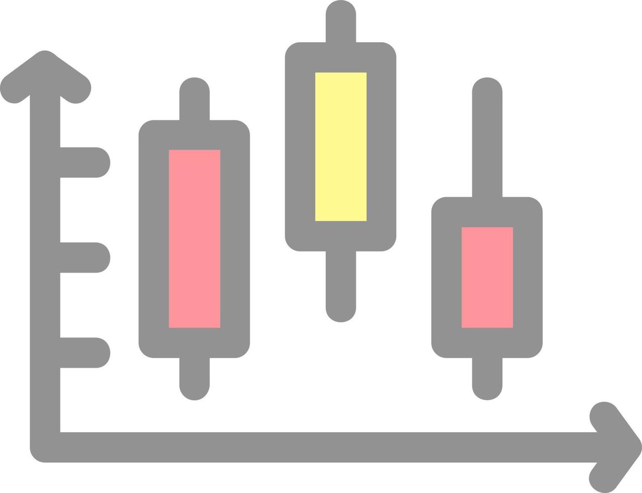 Candlestick Chart Vector Icon Design