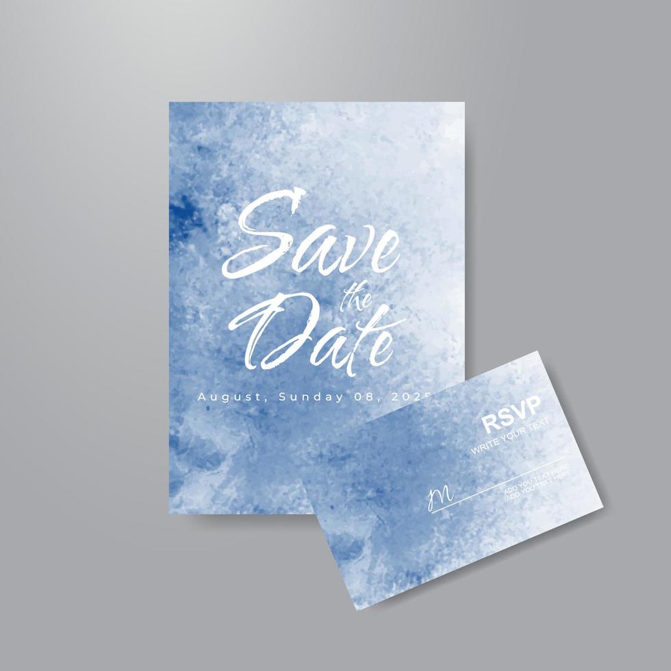 Wedding invitation with abstract watercolor background vector