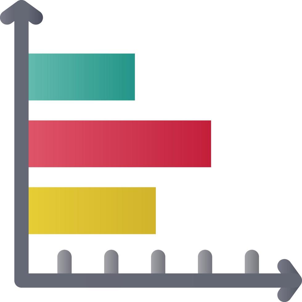 Horizontal Bar Chart Vector Icon Design