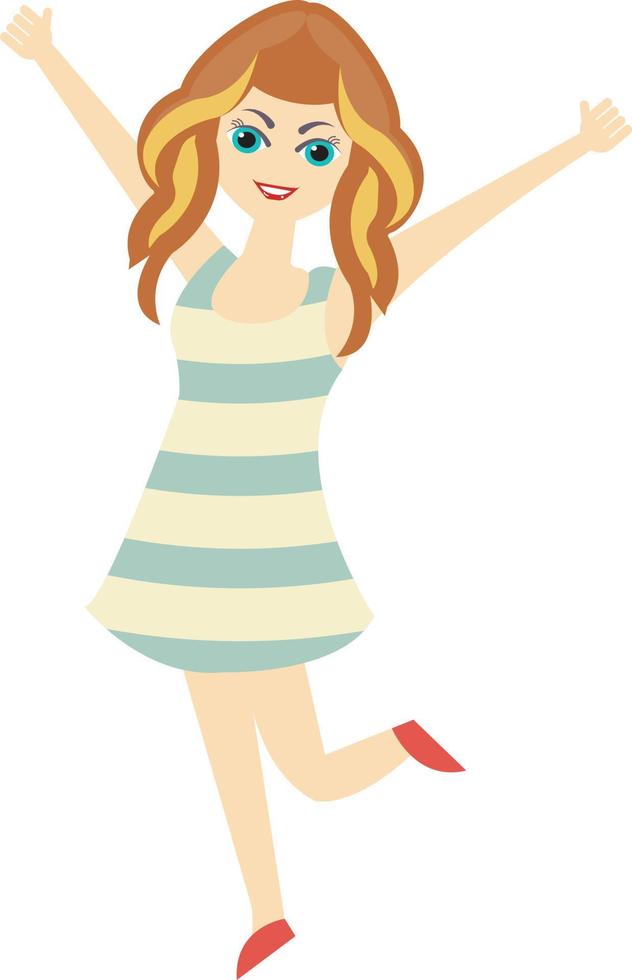 happy girl vector illustration on a background.Premium quality symbols.vector icons for concept and graphic design.