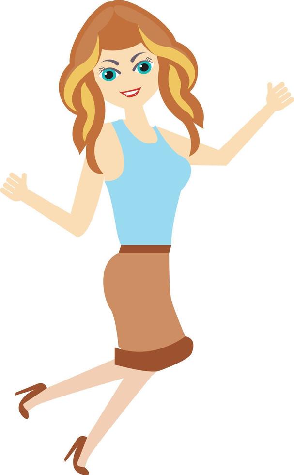 happy girl vector illustration on a background.Premium quality symbols.vector icons for concept and graphic design.