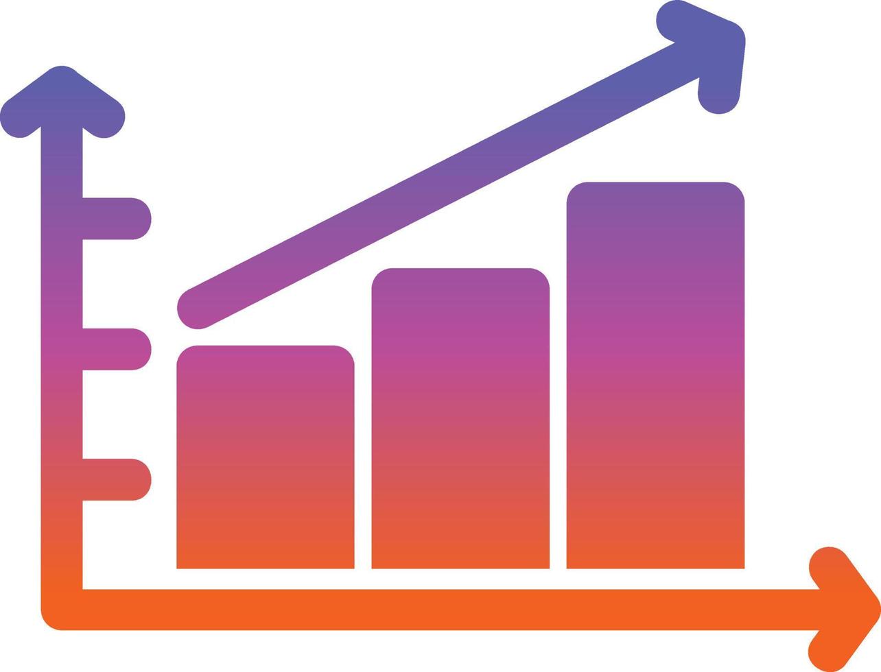 diseño de icono de vector de gráfico de barras en aumento