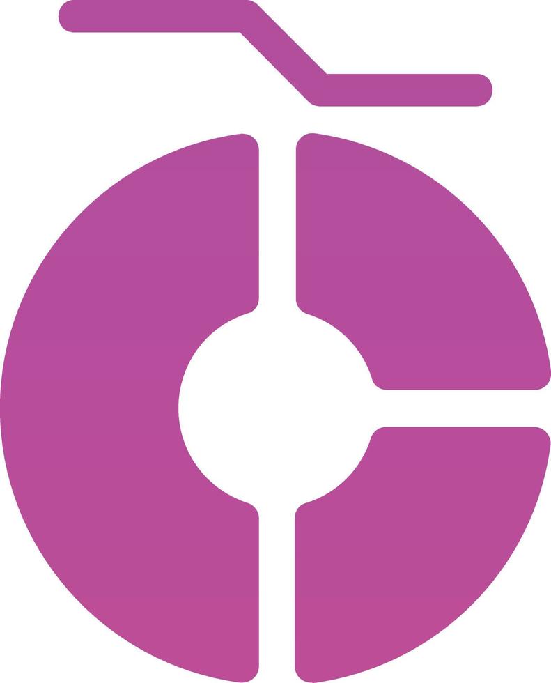 Marked Donut Chart Vector Icon Design