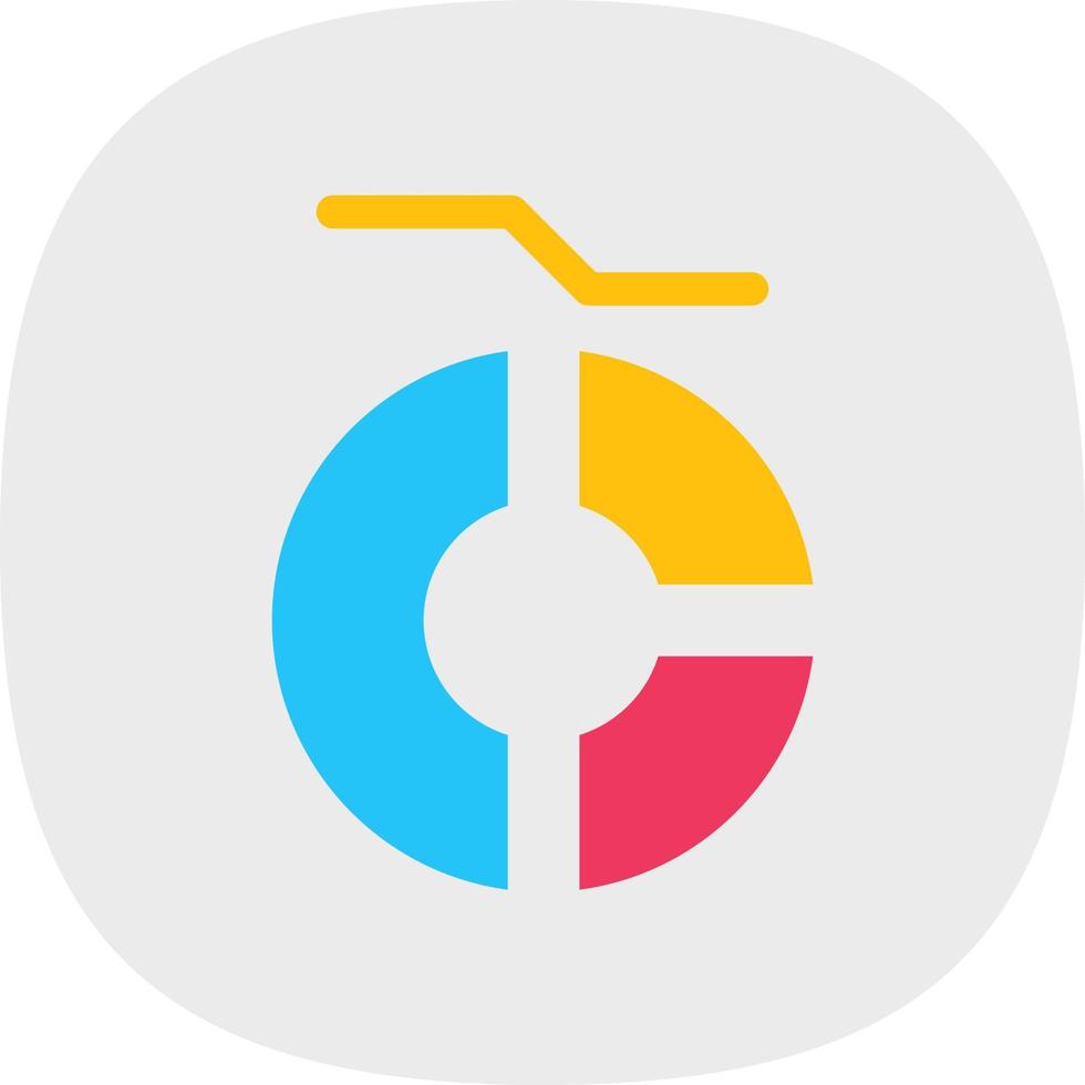 Marked Donut Chart Vector Icon Design