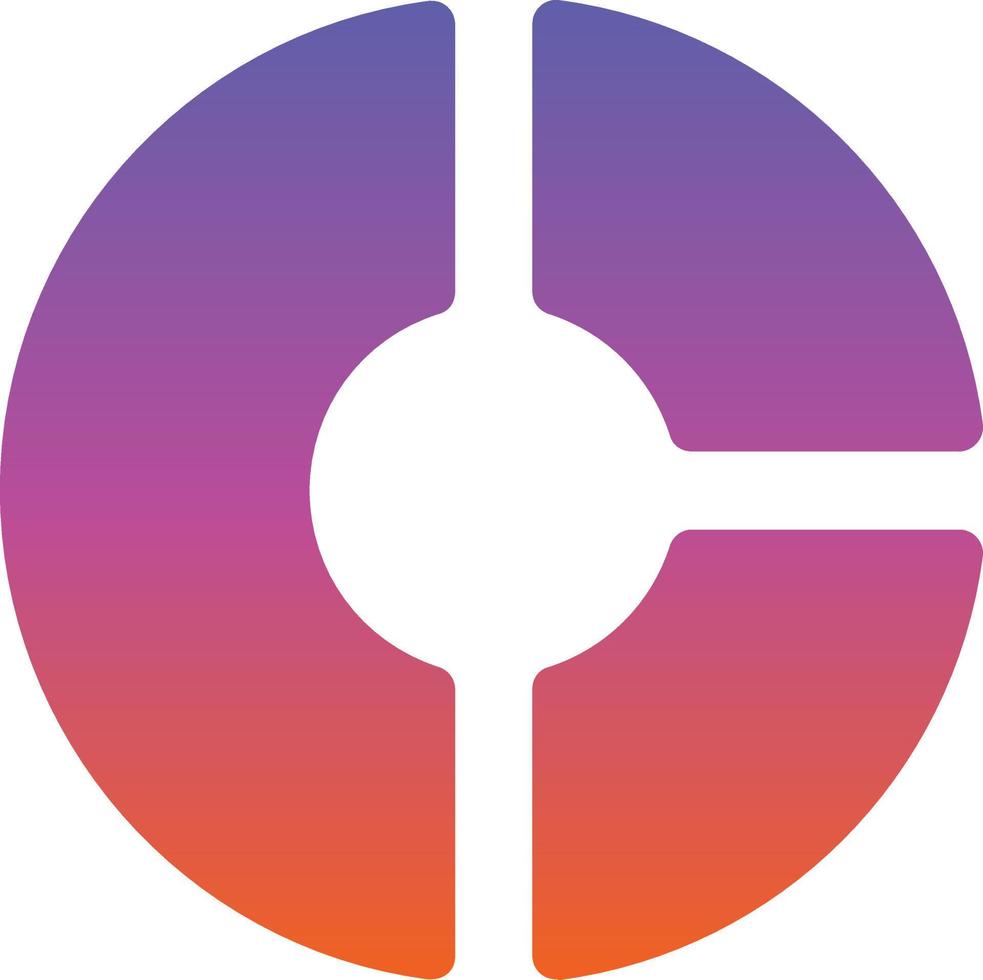 Donut Chart Vector Icon Design