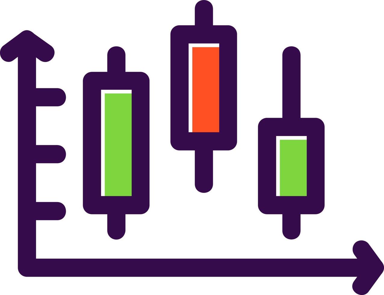 Candlestick Chart Vector Icon Design