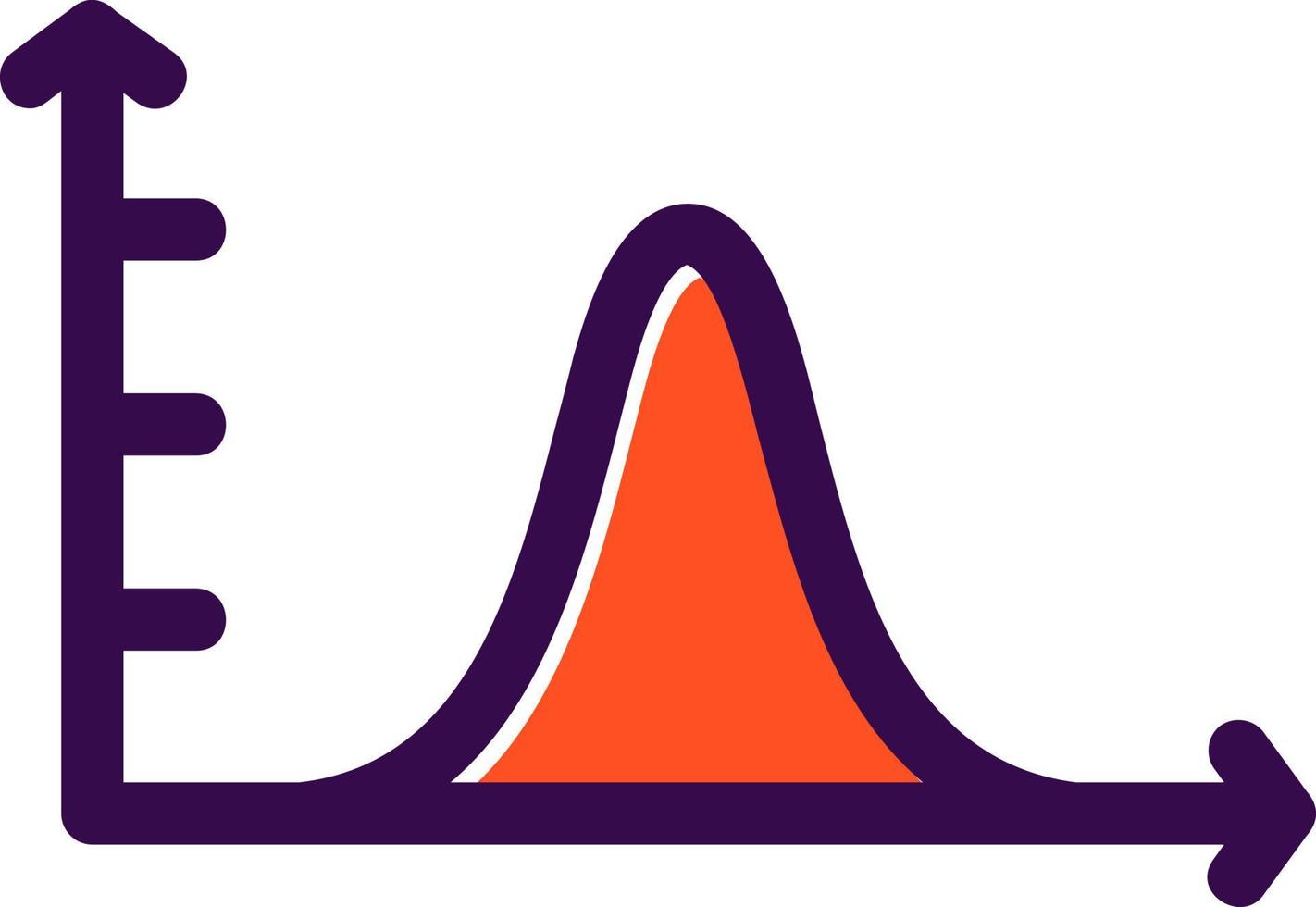 curva de campana en el diseño de iconos de vectores gráficos