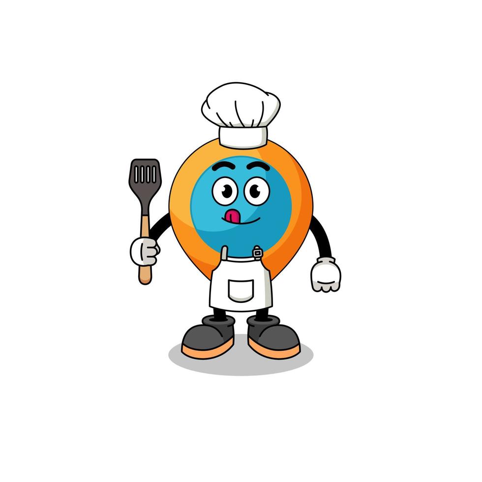 ilustración de mascota del chef de símbolo de ubicación vector