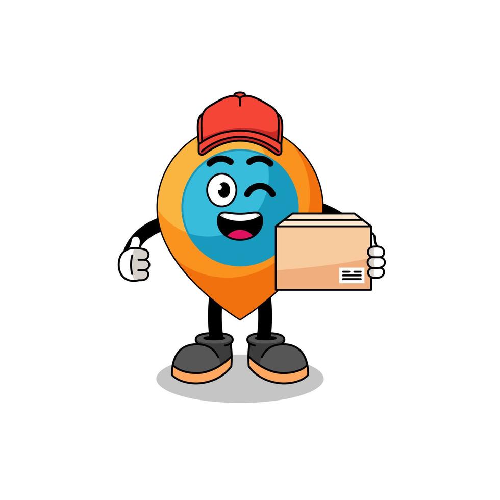 location symbol mascot cartoon as an courier vector