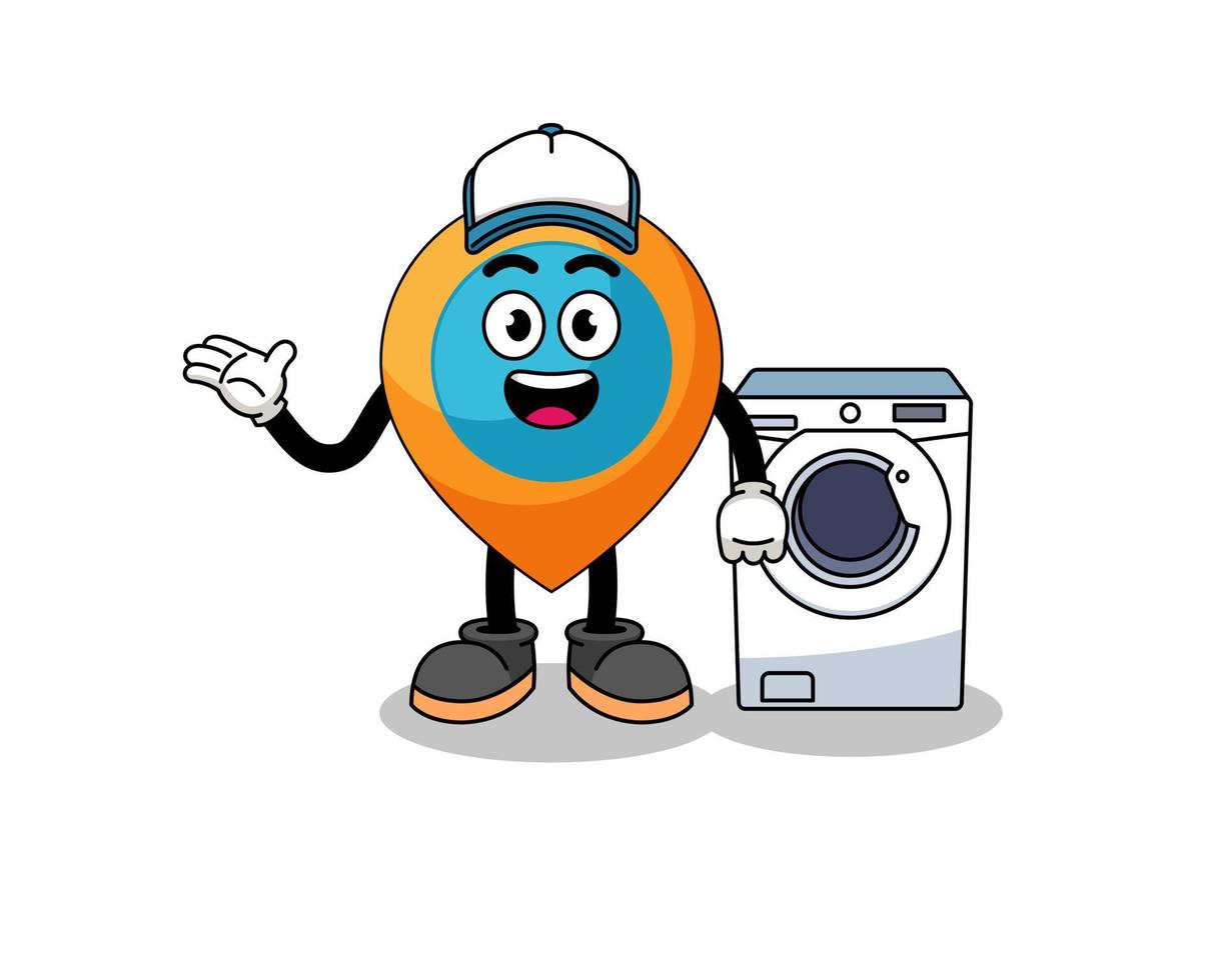 location symbol illustration as a laundry man vector