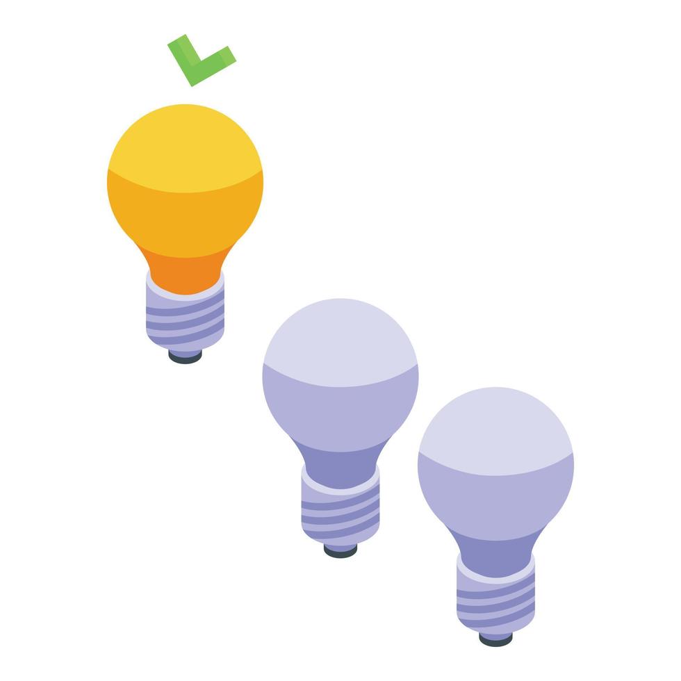 Business bulb idea icon isometric vector. Digital data vector