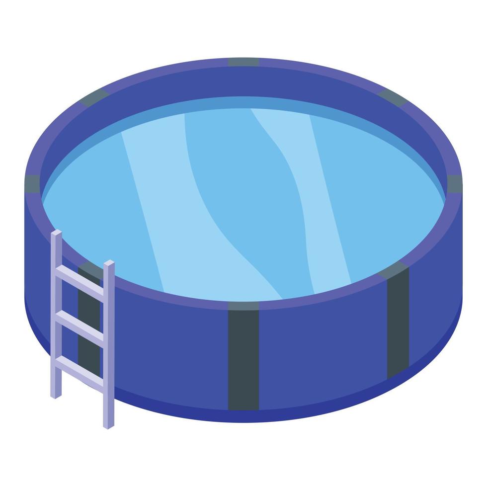 vector isométrico del icono de la piscina del jardín. buceo de agua