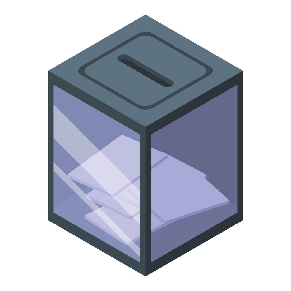 Transparent election box icon isometric vector. Man process vector