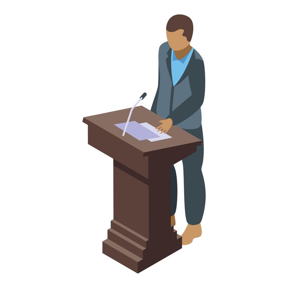 Speaker campaign icon isometric vector. Vote election vector