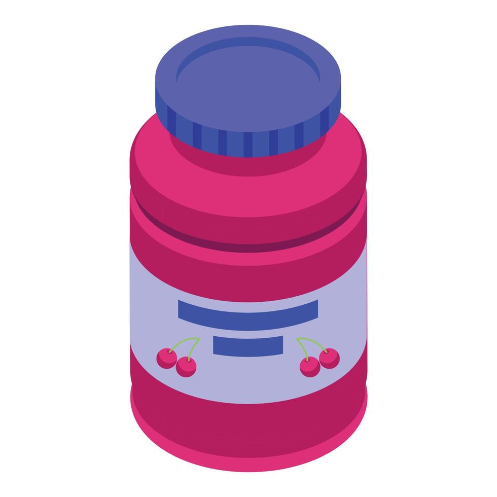Cherry gem icon isometric vector. Jelly candy vector