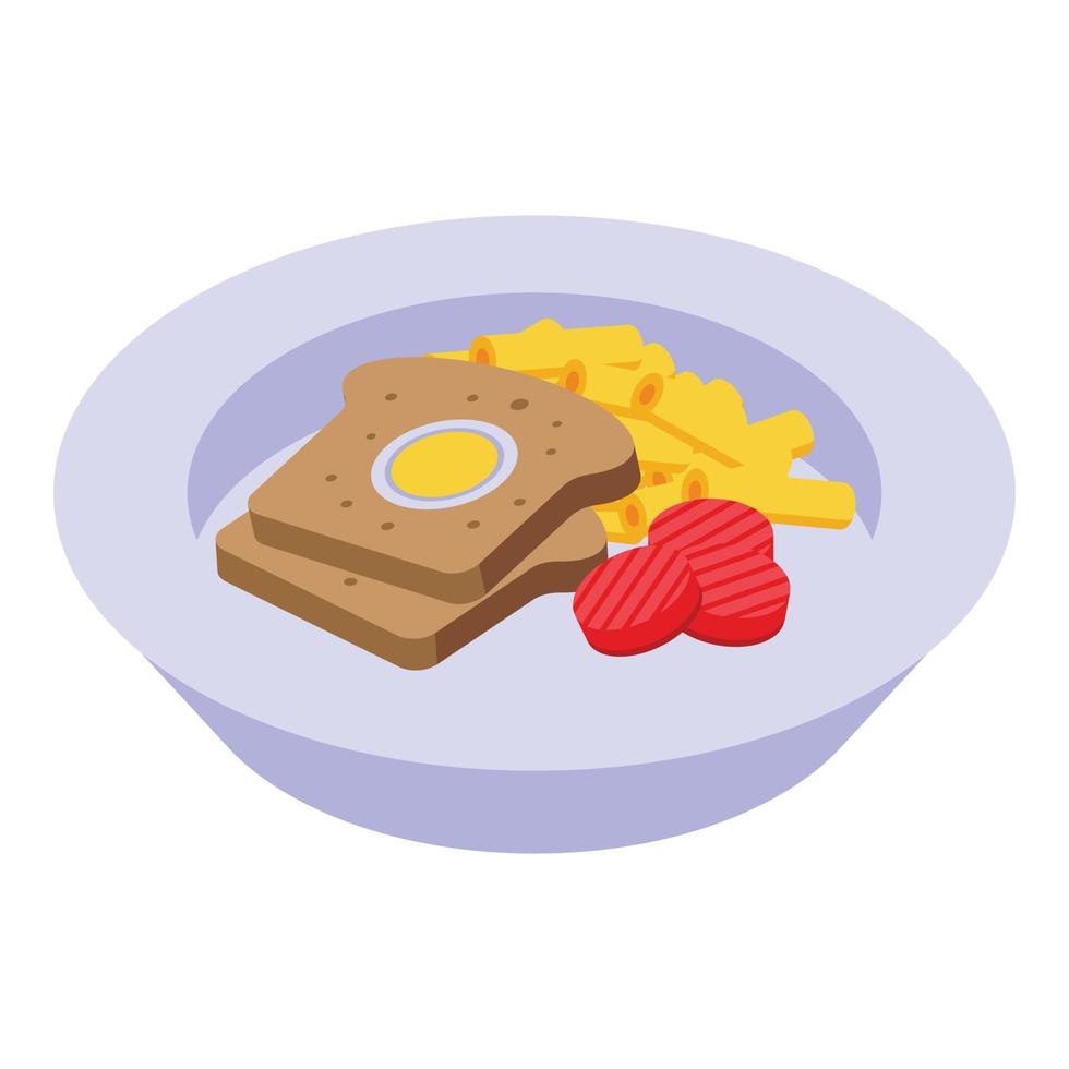 Pasta egg bread icon isometric vector. German chef vector