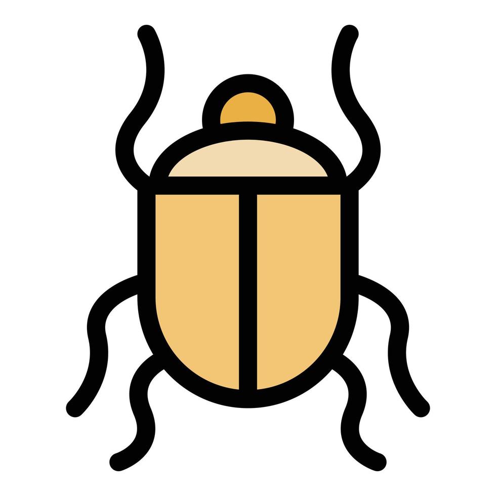 Wild scarab beetle icon color outline vector