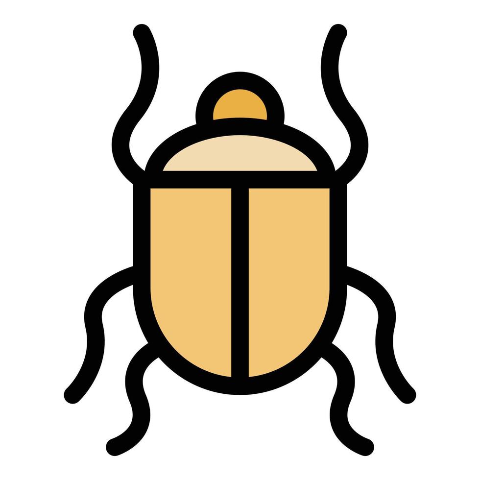 Wild scarab beetle icon color outline vector