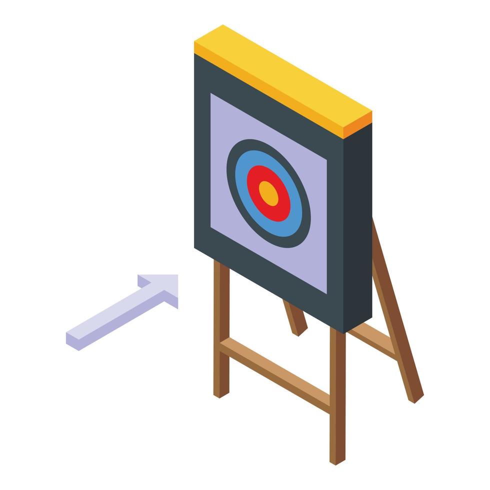 Archery target icon isometric vector. Arrow competition vector