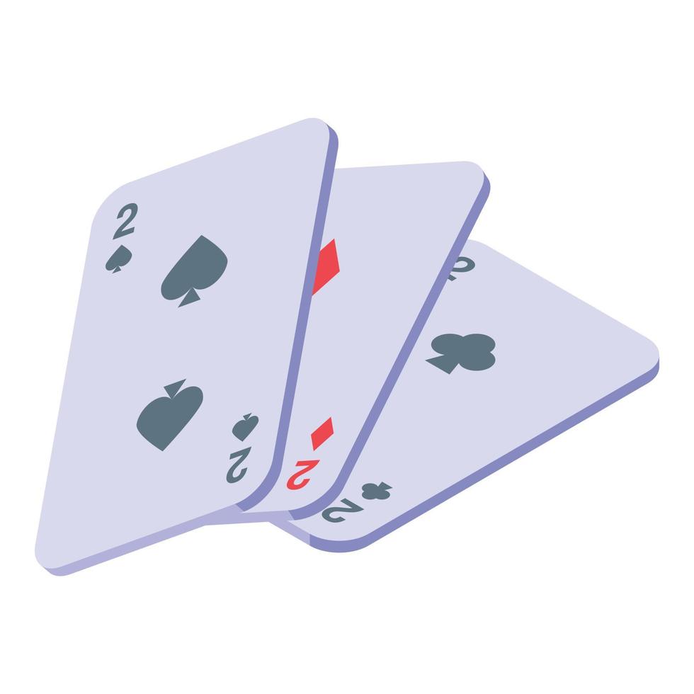 jugar a las cartas icono vector isométrico. póquer de cartas