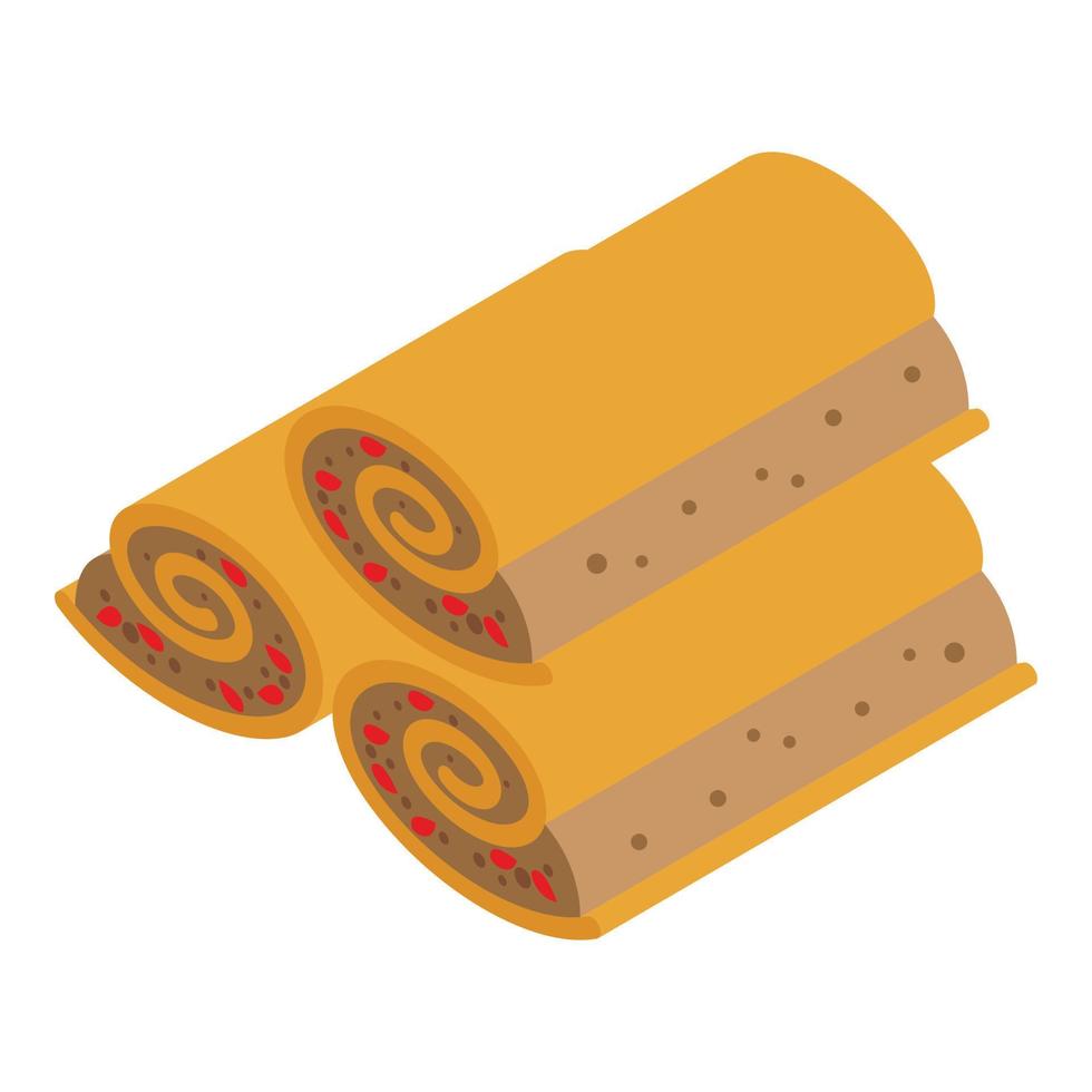 Lasagne stack icon isometric vector. Pasta food vector