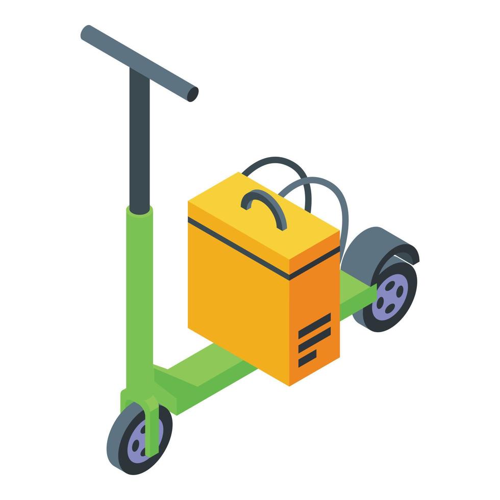 Scooter food delivery icon isometric vector. Online app vector