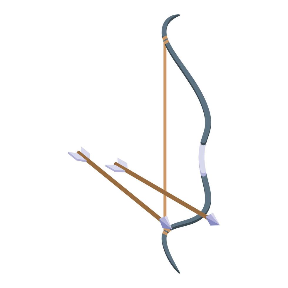 Medieval bow icon isometric vector. King castle vector