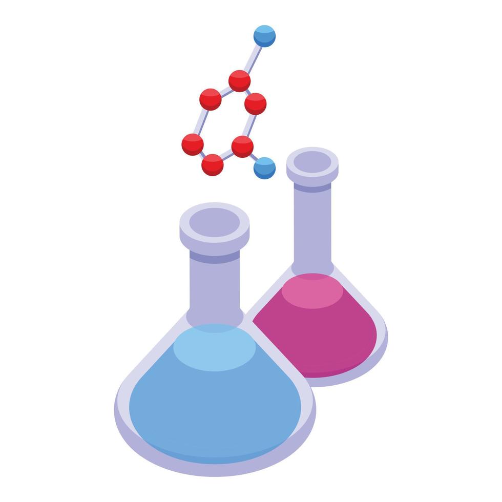 Chemical bookstore icon isometric vector. Online library vector