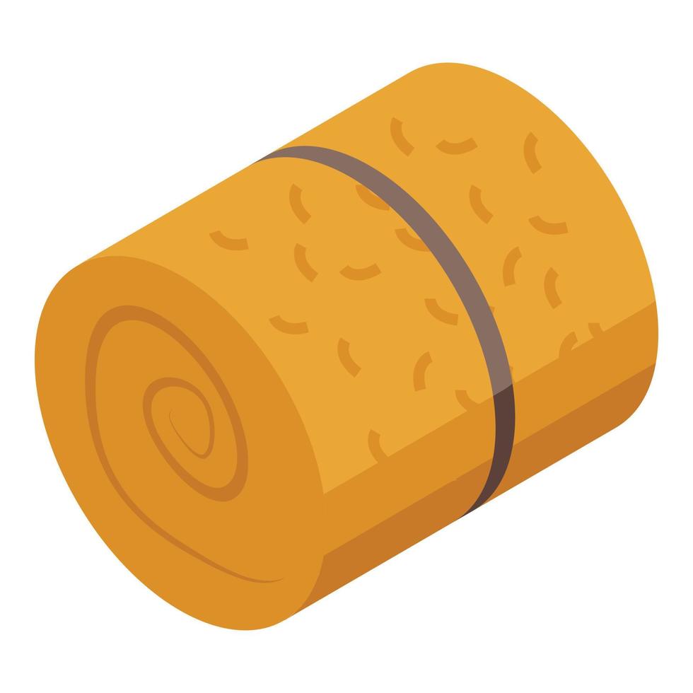 Hay bale roll icon isometric vector. Farm grass vector