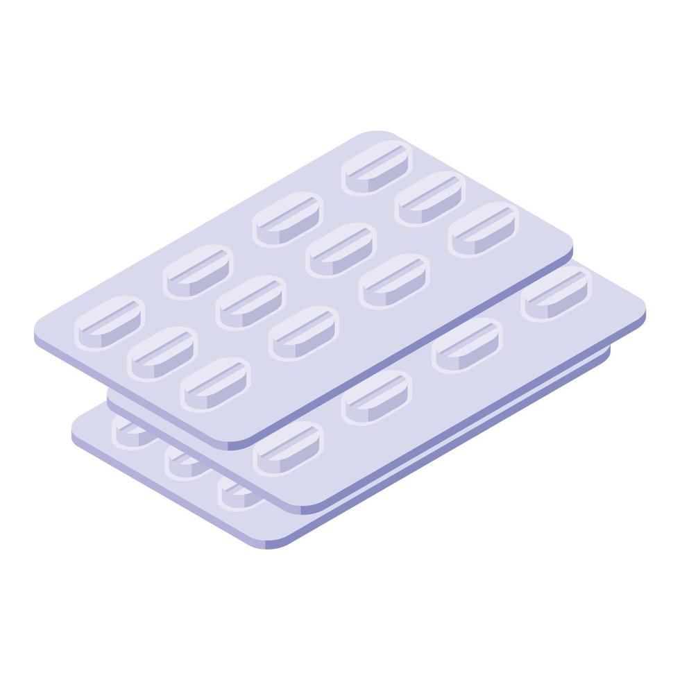 Medicine pill blister icon isometric vector. Medical health vector