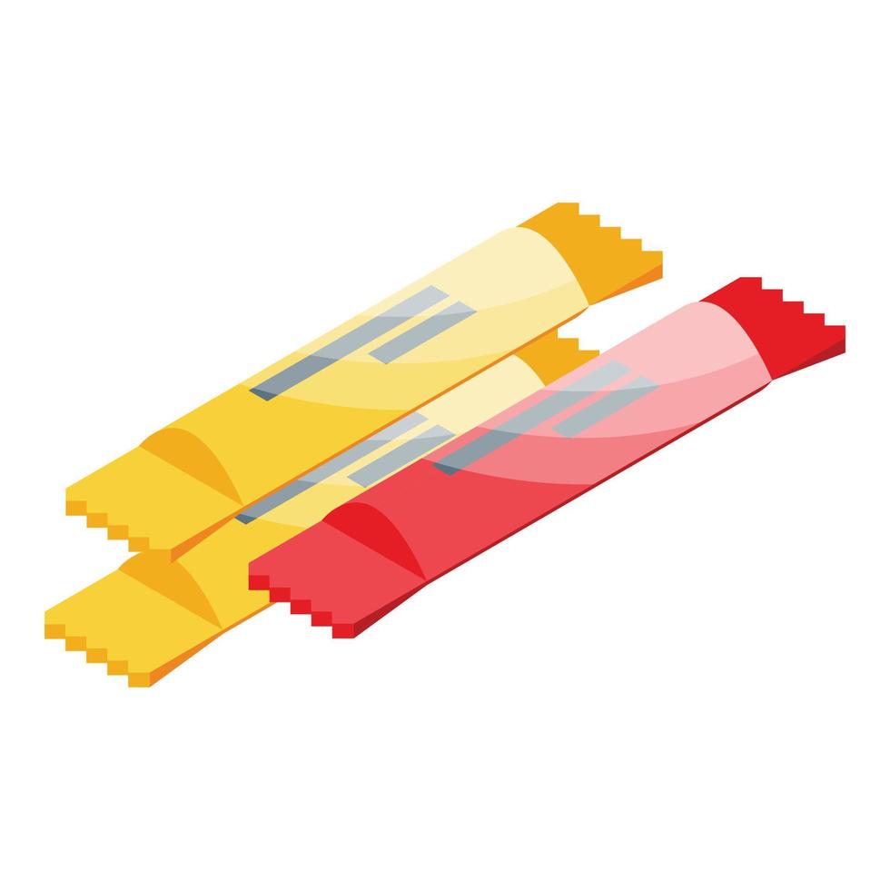 Jelly sticks icon isometric vector. Candy fruit vector
