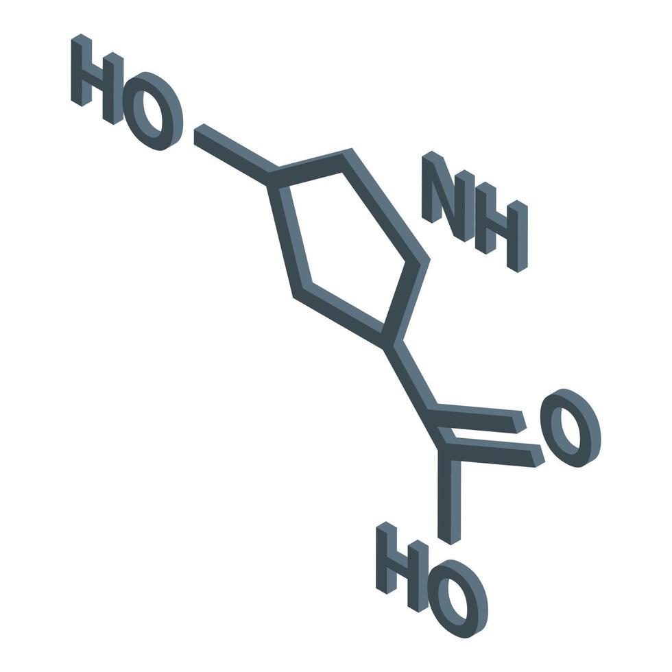 icono de fórmula de colágeno vector isométrico. molécula de piel