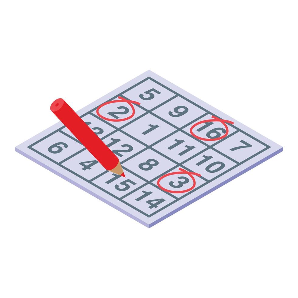 Memory number icon isometric vector. Brain care vector