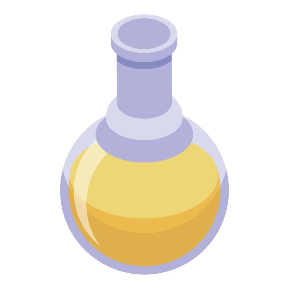 Collagen flask icon isometric vector. Skin drop vector