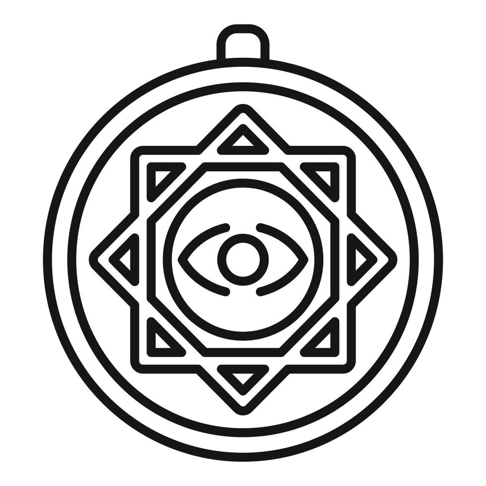 vector de contorno de icono de amuleto de japón. amuleto japonés