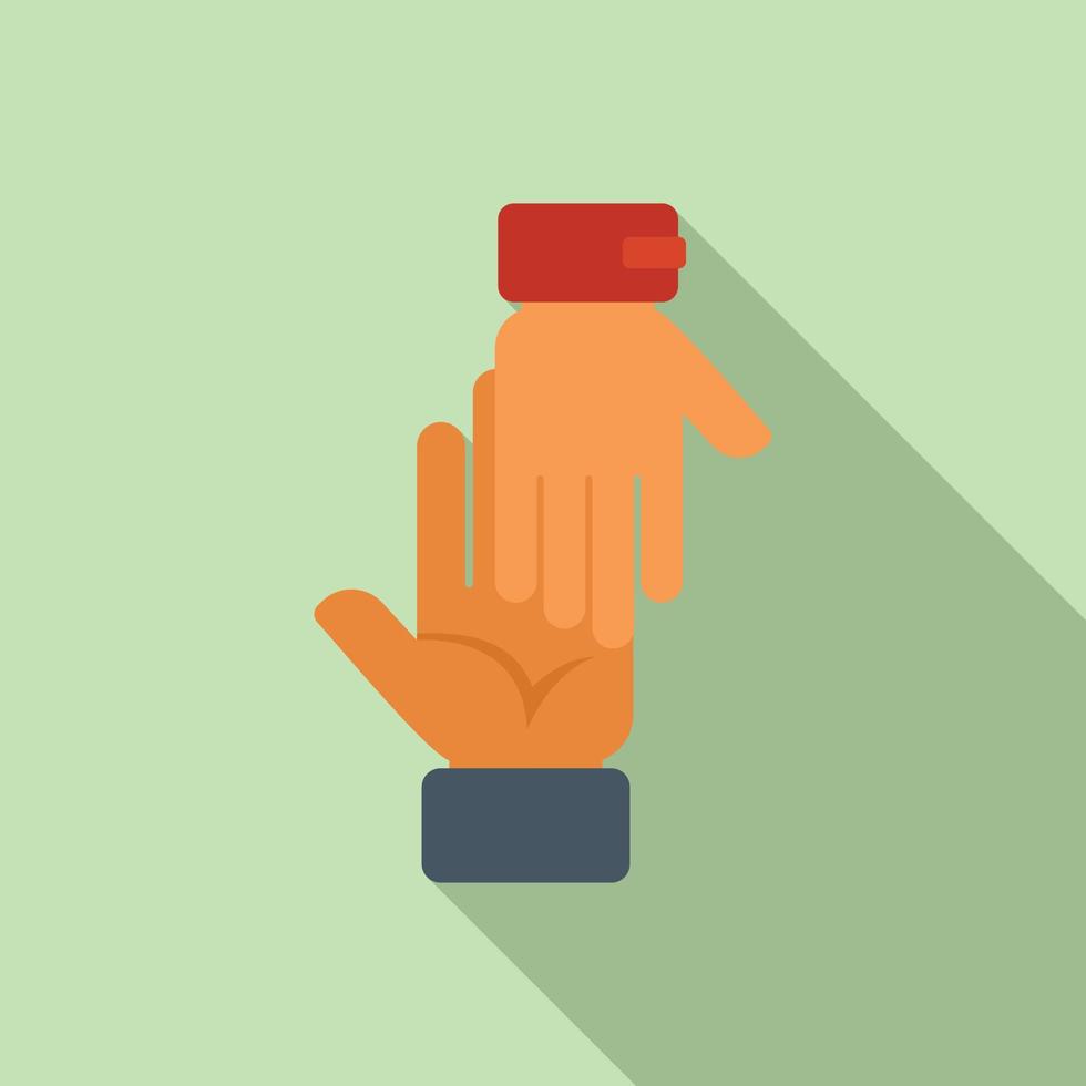 Credibility hands icon flat vector. Customer trust vector
