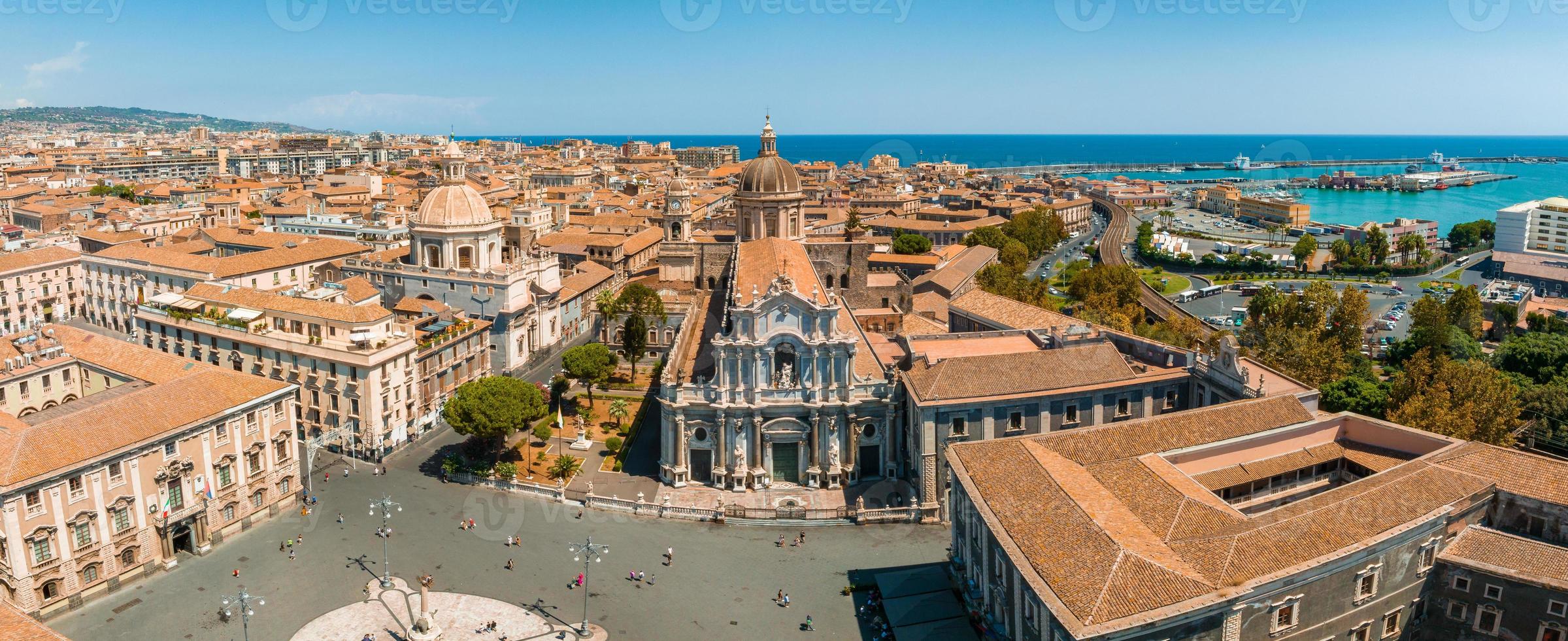 Aerial panoramic view of Trapani harbor, Sicily, Italy. photo