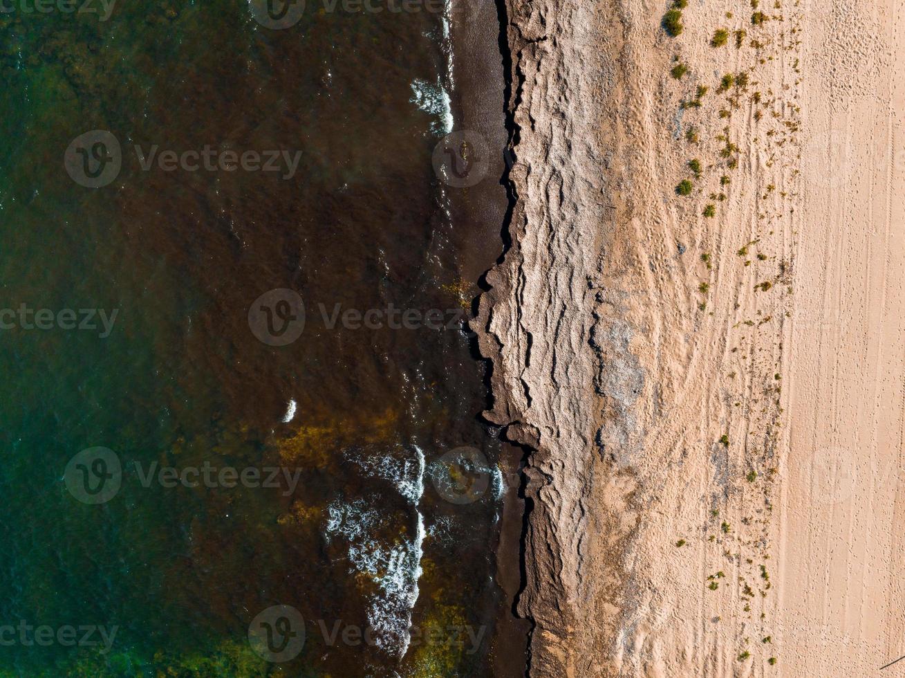 Aerial view of the wild beach in Italy. photo