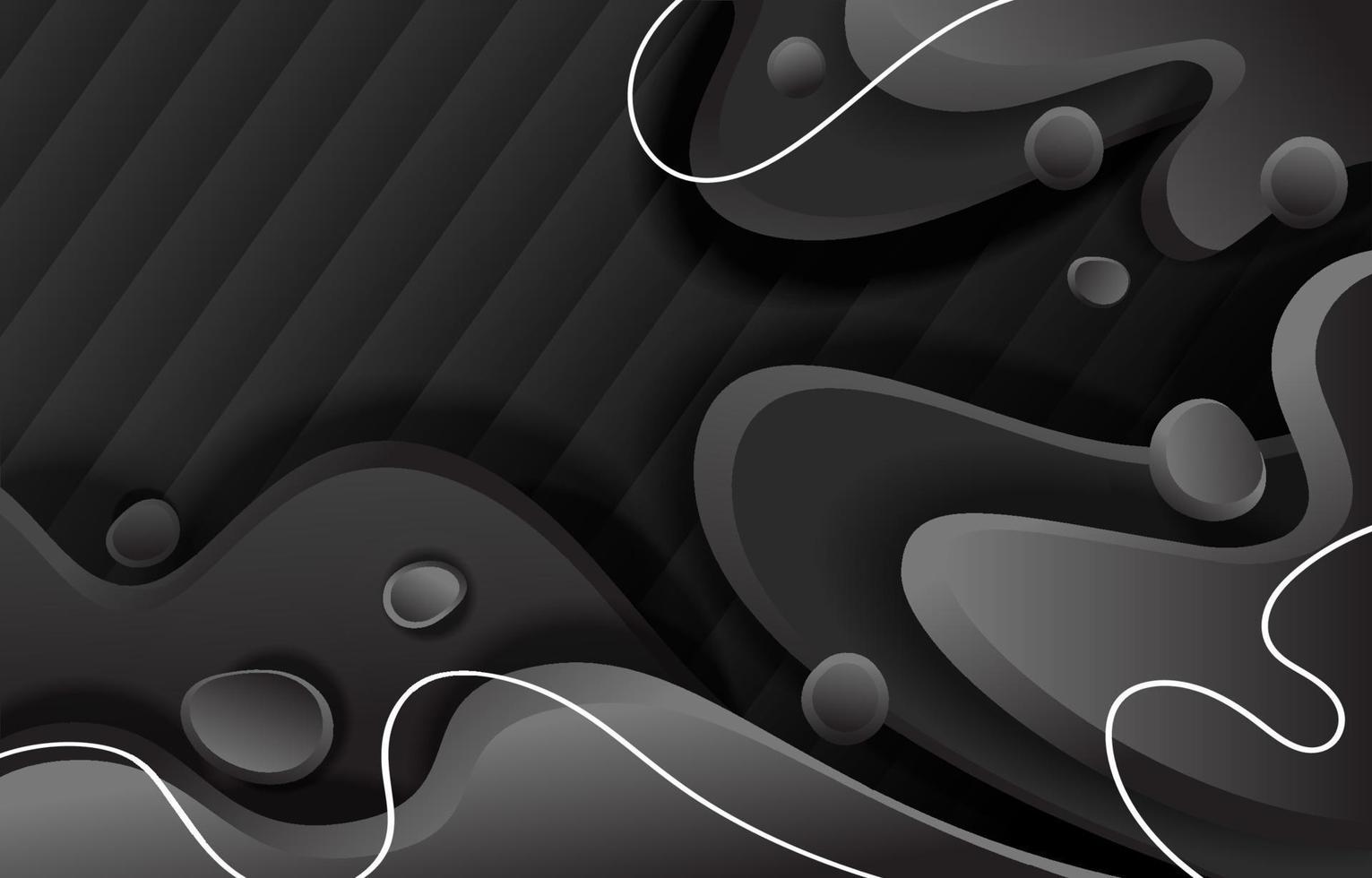 Abstract Black with Wave Liquid vector