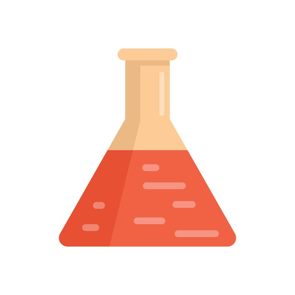 Biophysics flask icon flat isolated vector