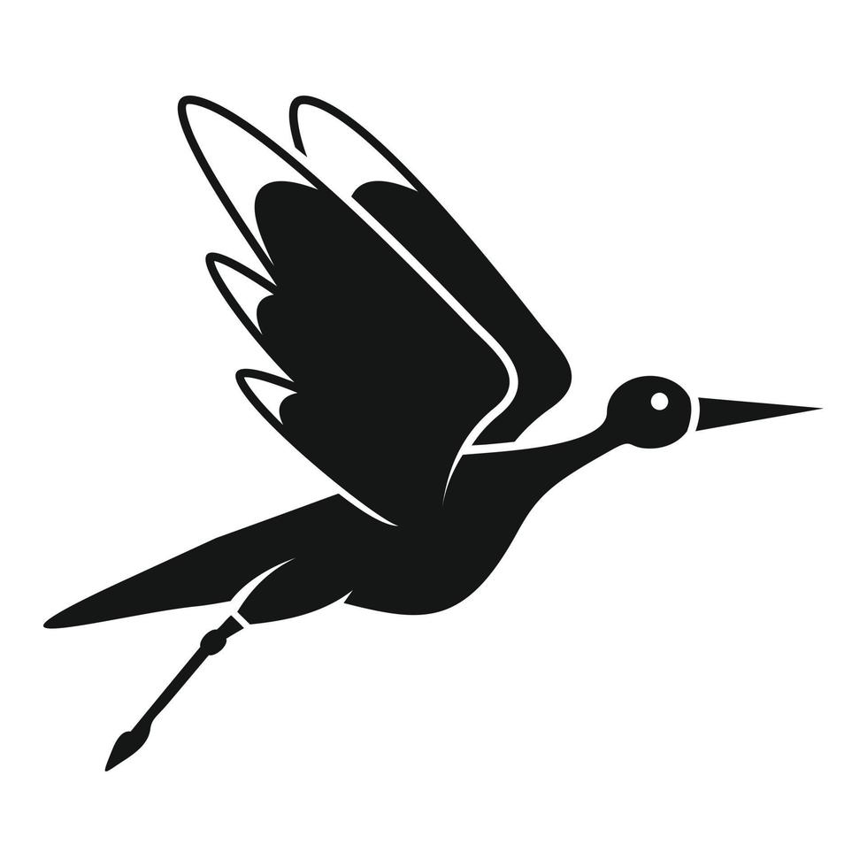 Stork bird icon simple vector. Fly crane vector