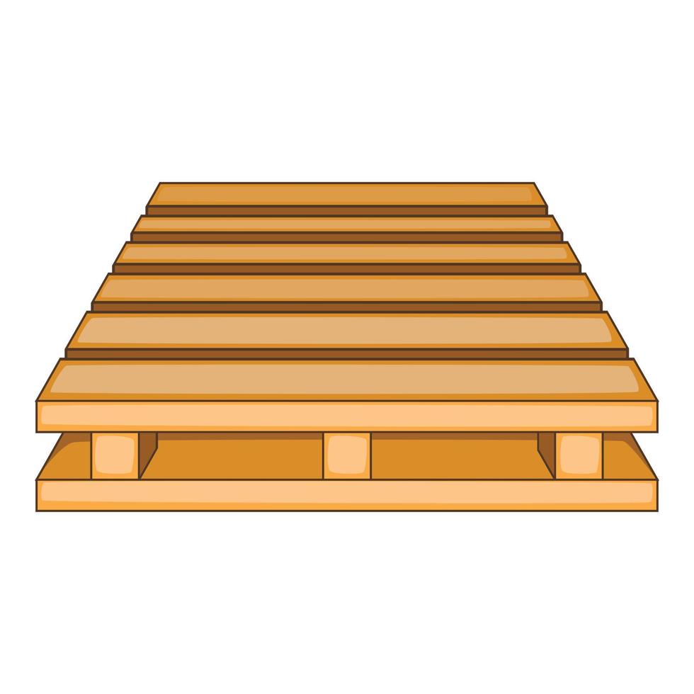 Wooden palette icon, cartoon style vector