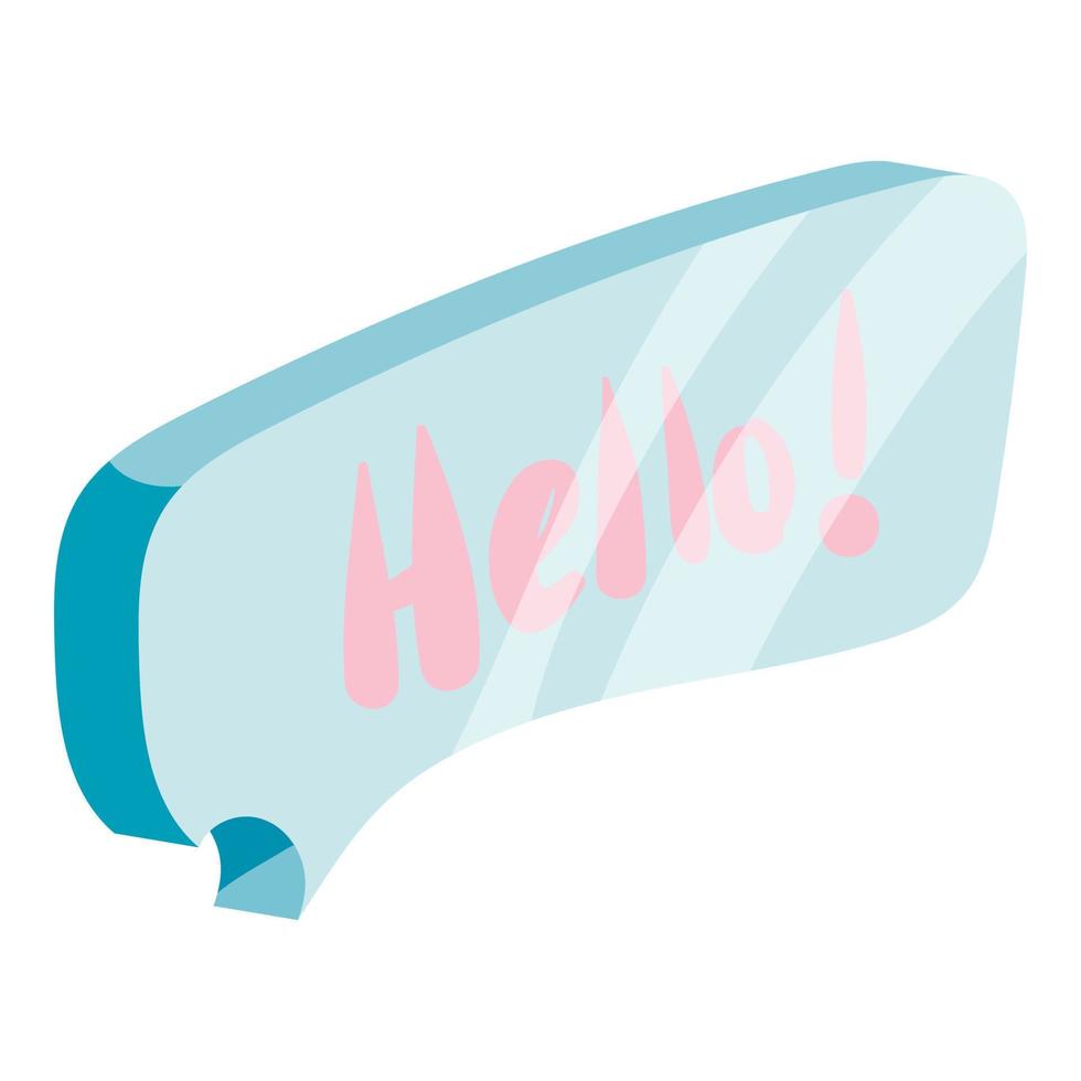 Speech bubble with Hello word icon, cartoon style vector