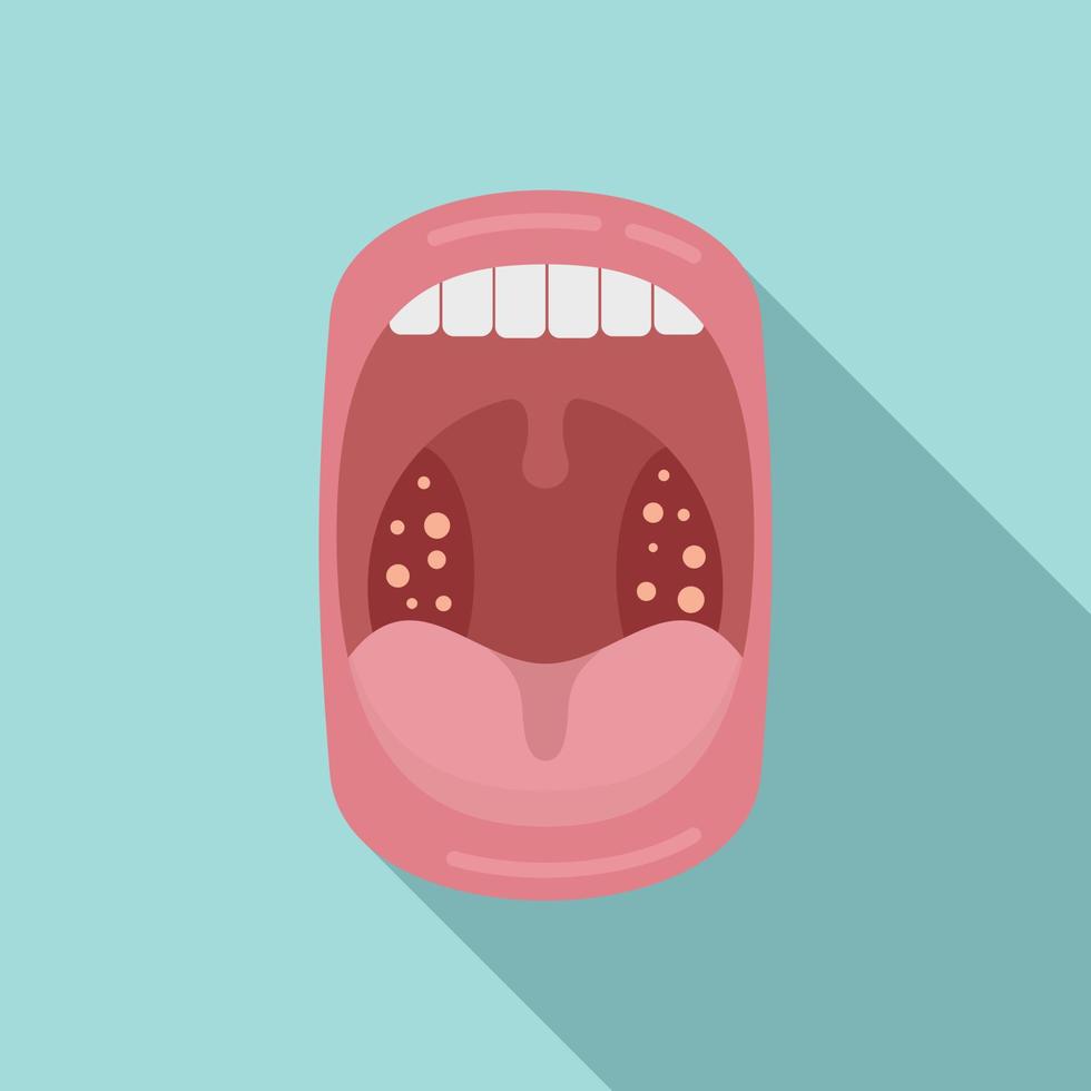 vector plano de icono de enfermedad bucal. anatomía bacteriana