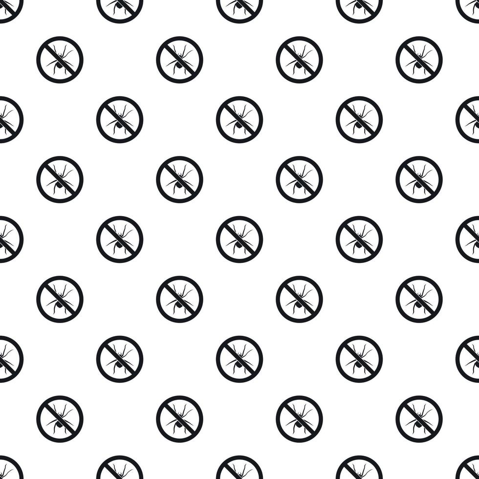 Prohibition sign spiders pattern, simple style vector