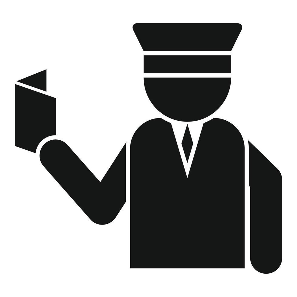 vector simple de icono de hombre de control de pasaporte. pasajero de avión