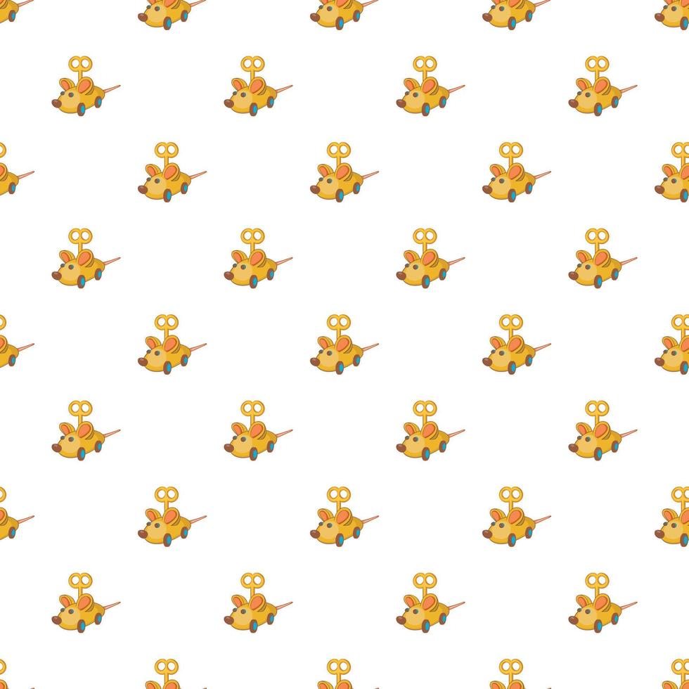 Clockwork mouse pattern, cartoon style vector