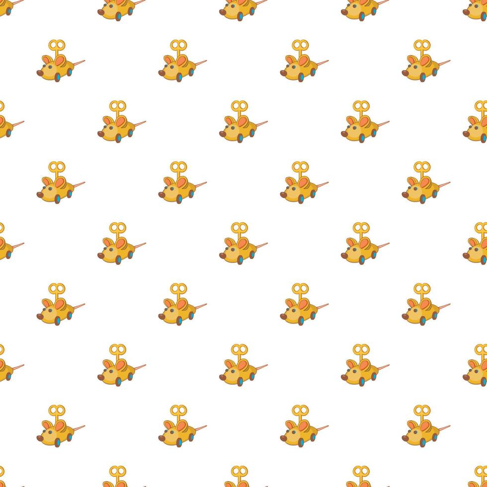 Clockwork mouse pattern, cartoon style vector