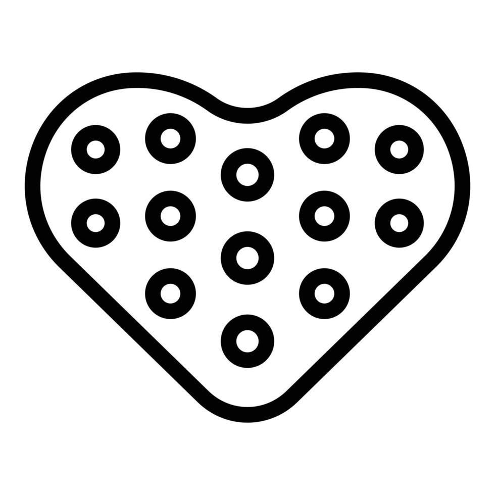 Heart shape cracker icon outline vector. Cookie snack vector